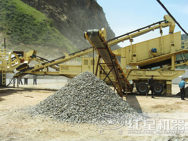 車載式制砂機工作現場